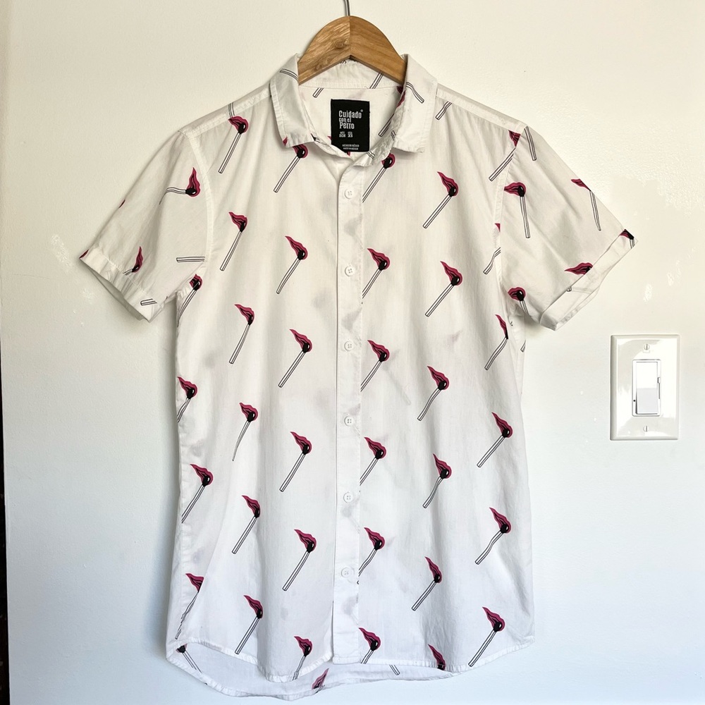 Cuidado con el Pedro matchstick button down shirt